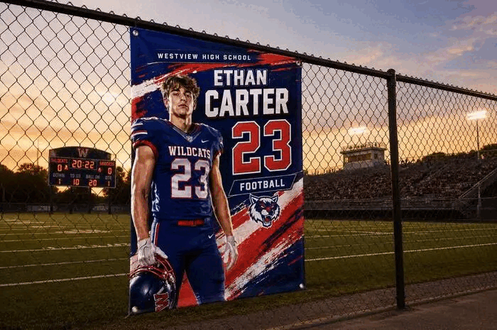 Custom-printed sports banners